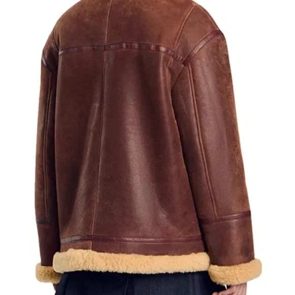 Sandro Chicago Leather and Shearling Jacket